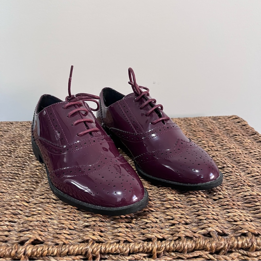 Asos Manic Burgundy Lace-up brogues - Size UK 5